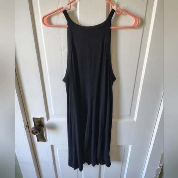 Old Navy Women's Small High-Neck Rib-Knit Black Swing Dress - Picture 3 of 6
